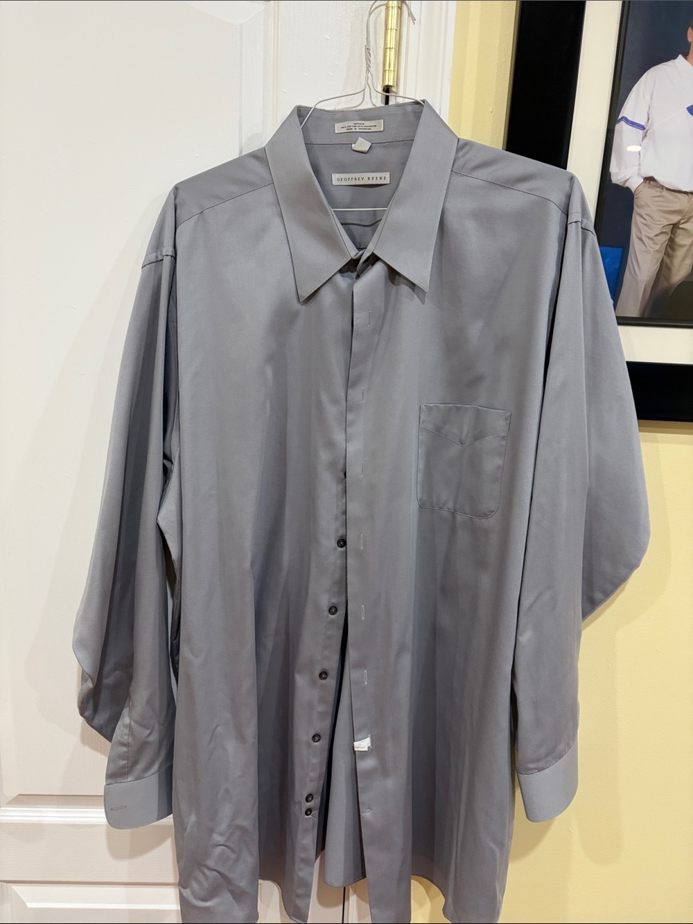 Geoffrey Beene Men's Light Gray Button-Front Dress Shirt